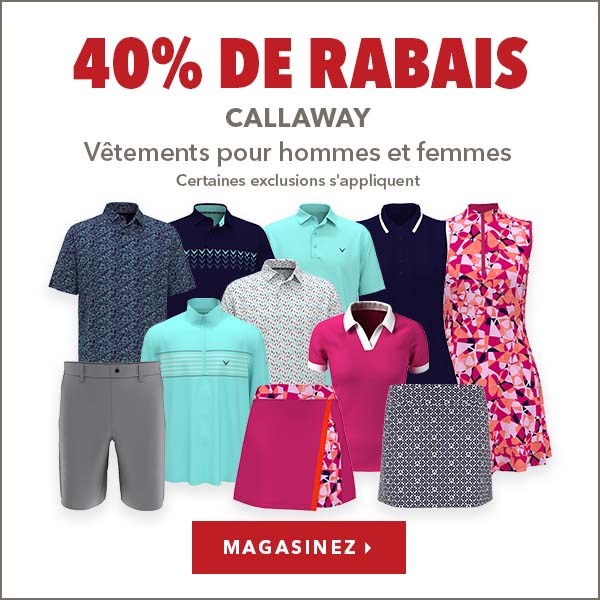 Vêtements Callaway pour hommes et femmes – 40% de rabais    