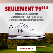 Chaussures Under Armour Hovr Fade 2 SL sans crampons pour hommes – Seulement 79,98 $