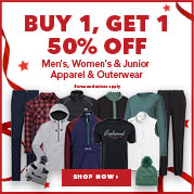 Select Men's, Women's & Junior Apparel & Outerwear - Buy 1, Get 1 50% Off 