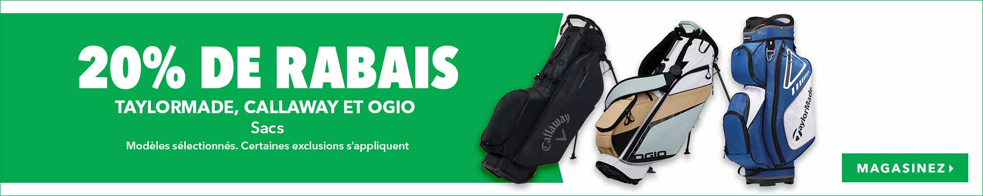 Select TaylorMade, Callaway & Ogio Prior Gen. Golf Bags - 20% off